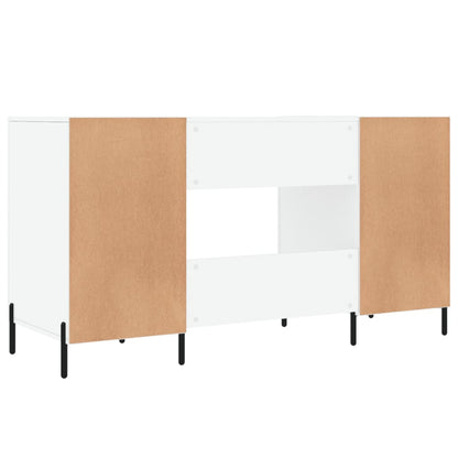 Desk 140x50x75 cm processed wood high-gloss white