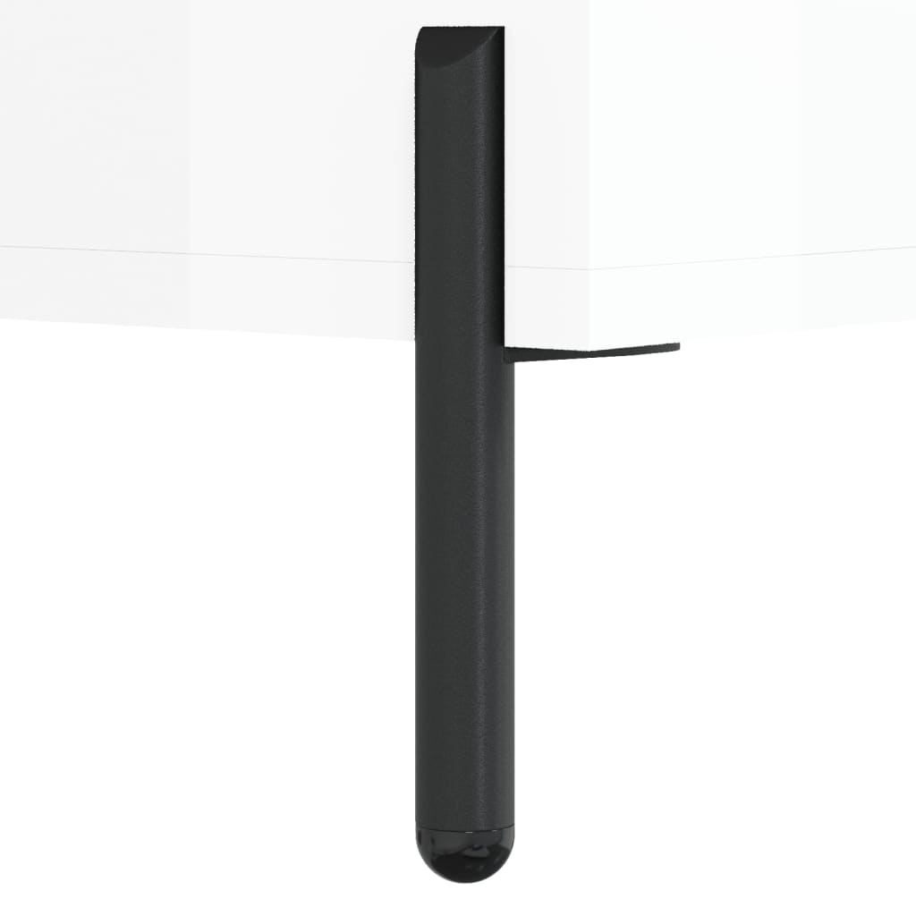 Desk 140x50x75 cm processed wood high-gloss white