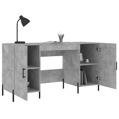 Desk 140x50x75 cm processed wood concrete gray