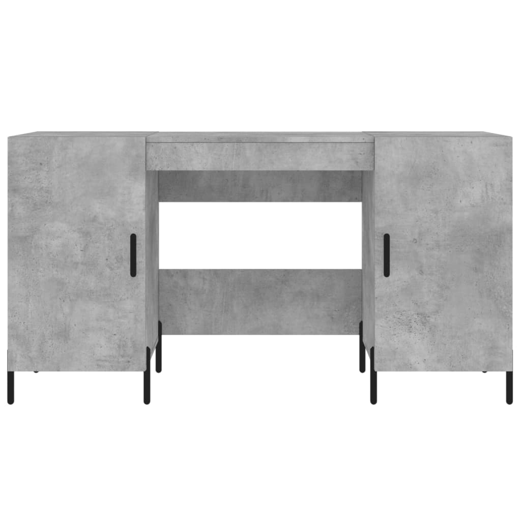 Desk 140x50x75 cm processed wood concrete gray