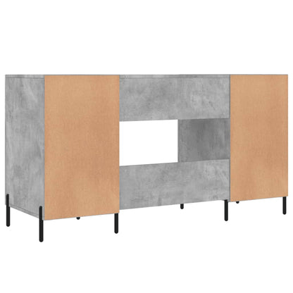 Desk 140x50x75 cm processed wood concrete gray