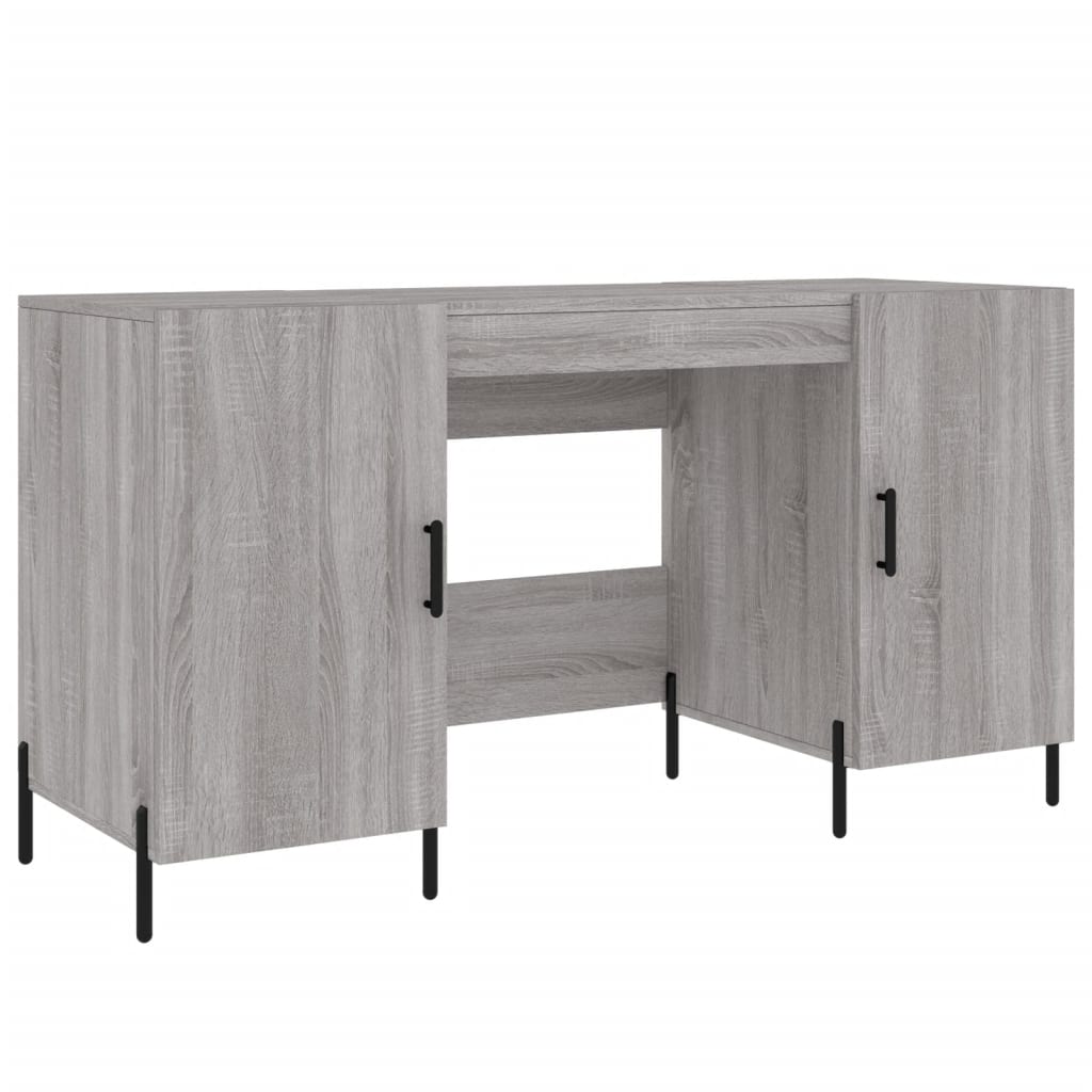Bureau 140x50x75 cm bewerkt hout grijs sonoma eikenkleurig