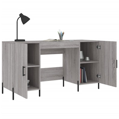 Bureau 140x50x75 cm bewerkt hout grijs sonoma eikenkleurig