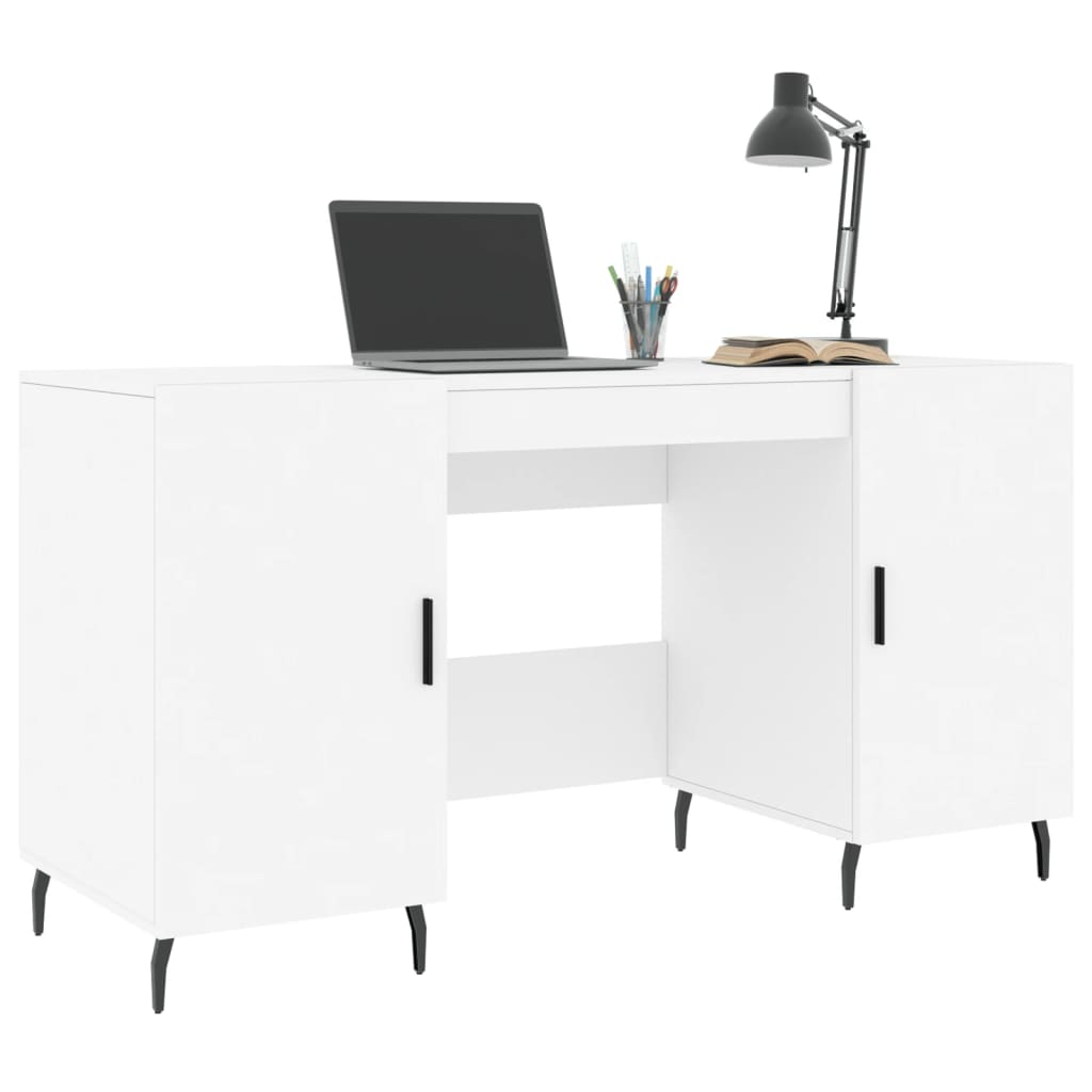 Desk 140x50x75 cm processed wood white
