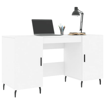 Desk 140x50x75 cm processed wood white