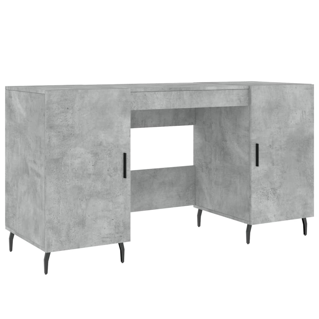 Bureau 140x50x75 cm bewerkt hout betongrijs