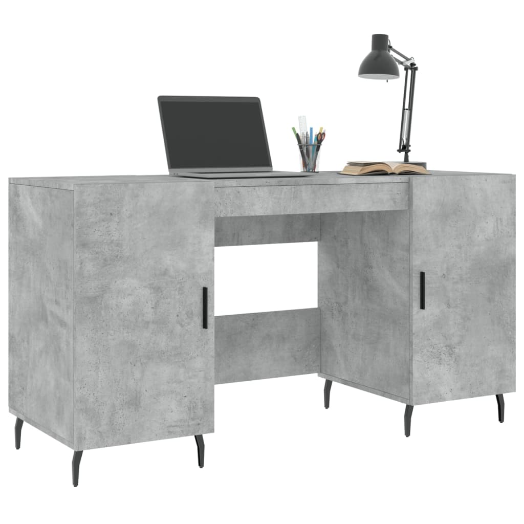 Bureau 140x50x75 cm bewerkt hout betongrijs