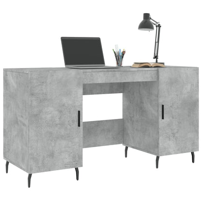 Bureau 140x50x75 cm bewerkt hout betongrijs