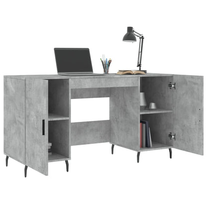Bureau 140x50x75 cm bewerkt hout betongrijs