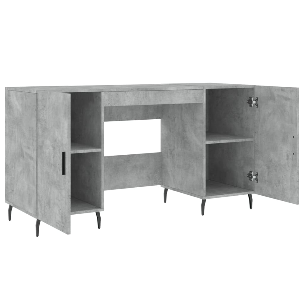 Bureau 140x50x75 cm bewerkt hout betongrijs