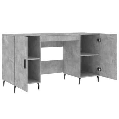 Bureau 140x50x75 cm bewerkt hout betongrijs