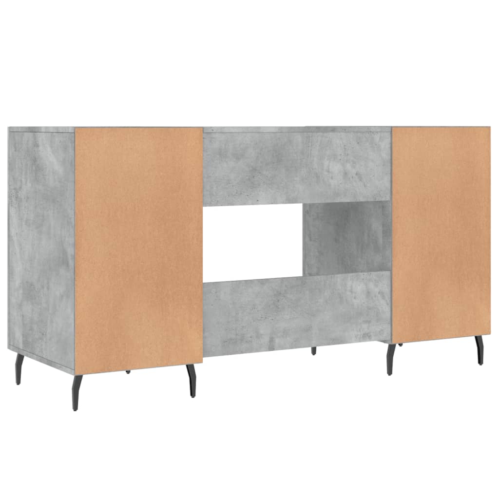 Bureau 140x50x75 cm bewerkt hout betongrijs