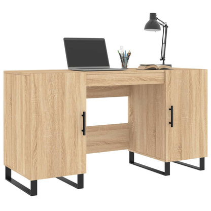 Bureau 140x50x75 cm bewerkt hout sonoma eikenkleurig