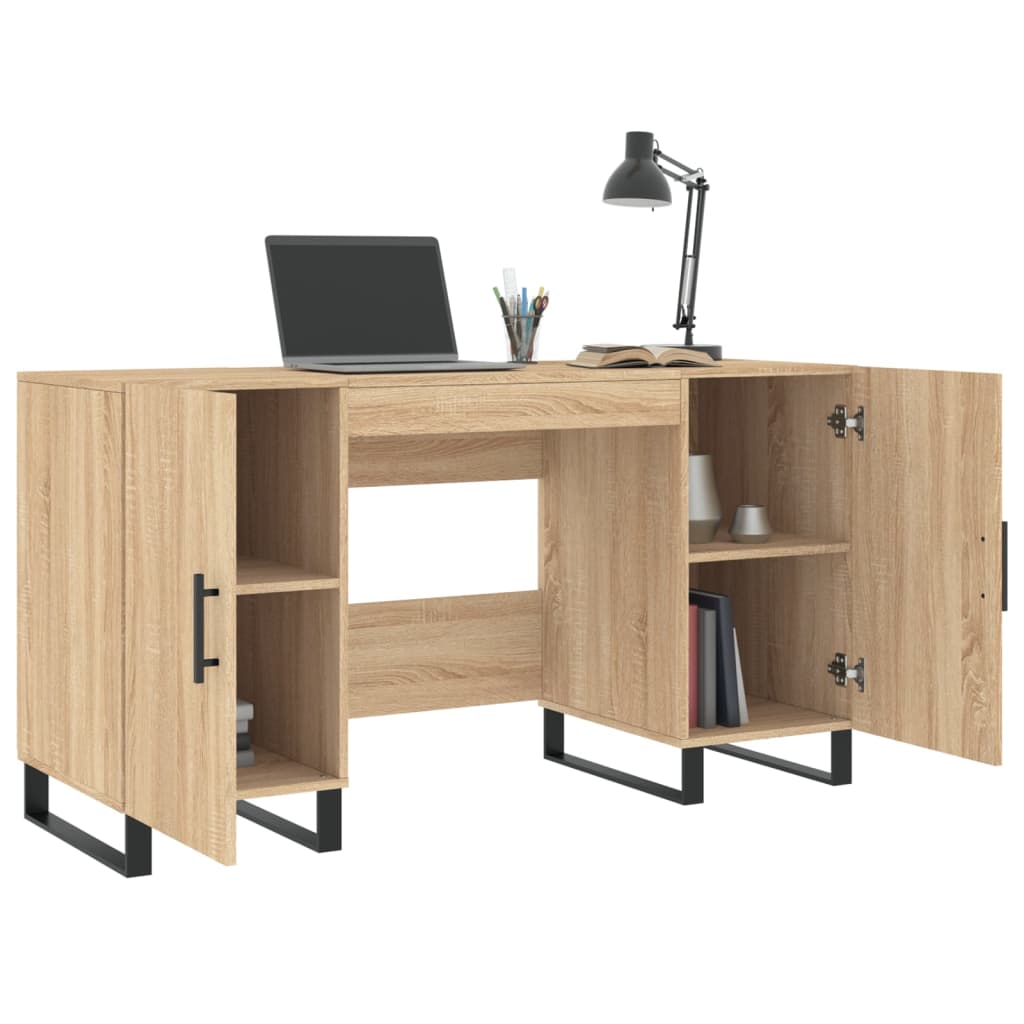 Bureau 140x50x75 cm bewerkt hout sonoma eikenkleurig
