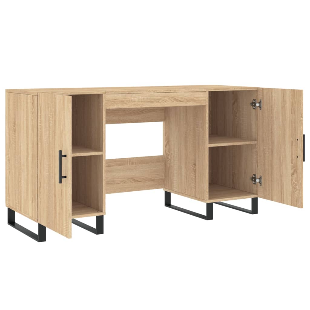 Bureau 140x50x75 cm bewerkt hout sonoma eikenkleurig