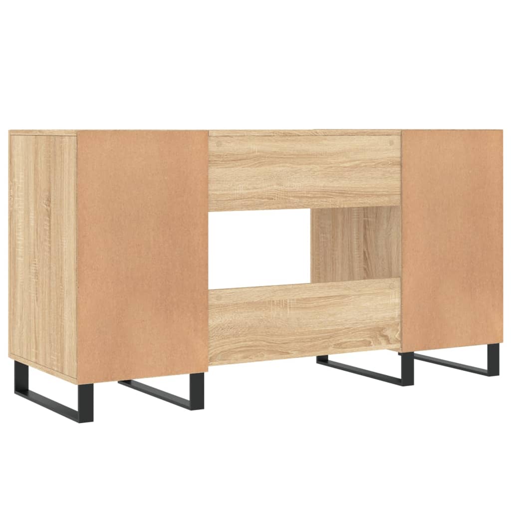 Bureau 140x50x75 cm bewerkt hout sonoma eikenkleurig