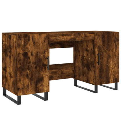 Desk 140x50x75 cm processed wood smoked oak color