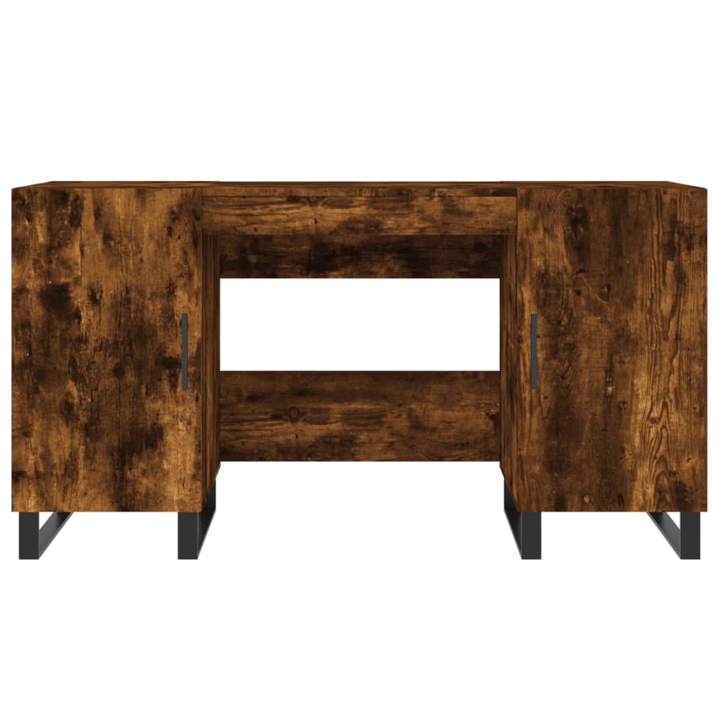 Desk 140x50x75 cm processed wood smoked oak color