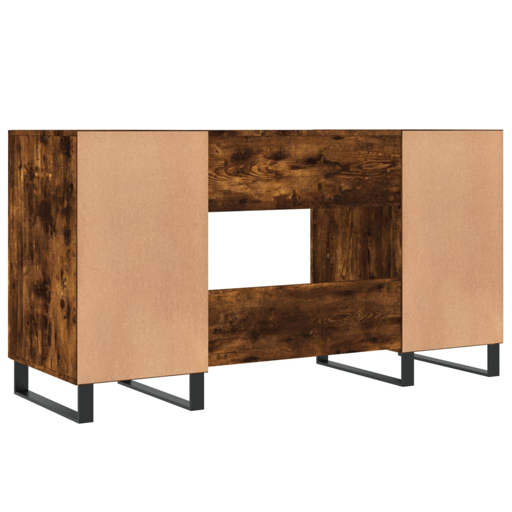 Desk 140x50x75 cm processed wood smoked oak color