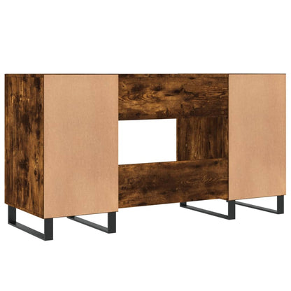 Desk 140x50x75 cm processed wood smoked oak color