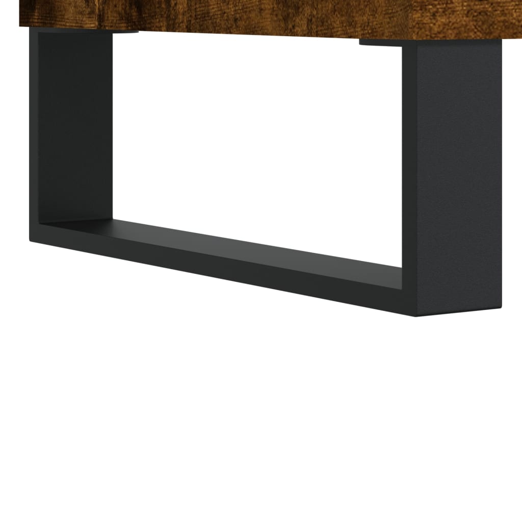 Desk 140x50x75 cm processed wood smoked oak color
