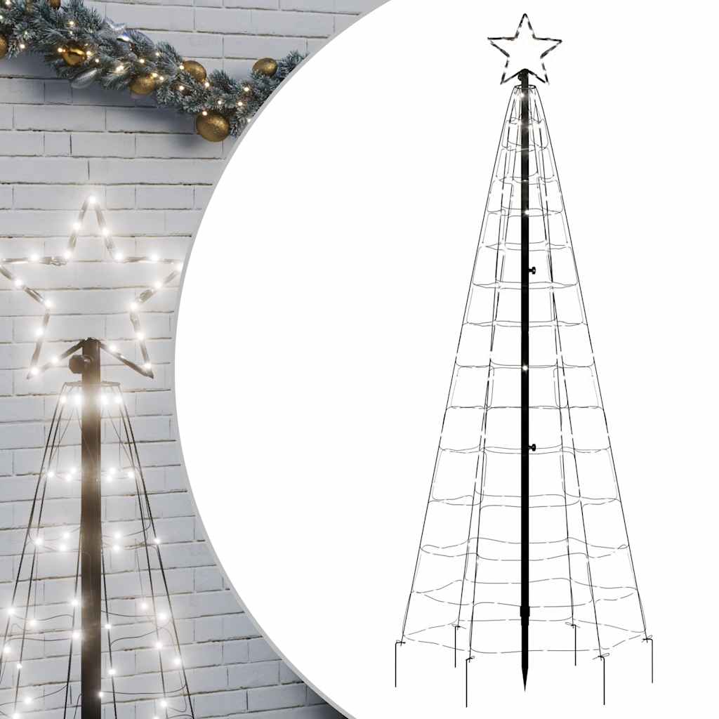 LED-kerstboom met spikes 220 LED's koud wit 180 cm