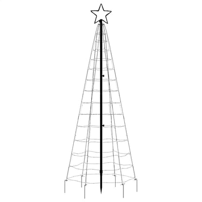 LED-kerstboom met spikes 220 LED's koud wit 180 cm