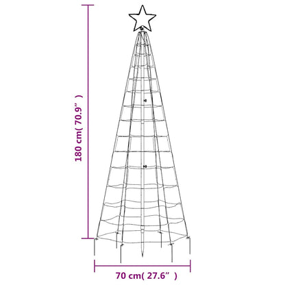 LED-kerstboom met spikes 220 LED's koud wit 180 cm
