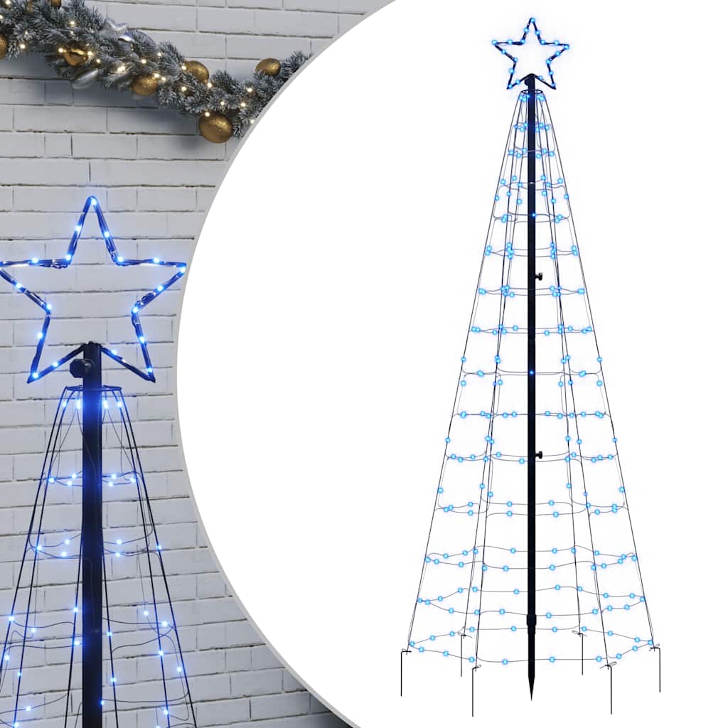 LED-kerstboom met spikes 220 LEDs 180 cm blauw