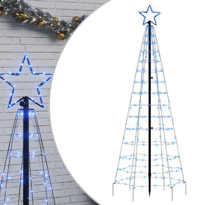 LED-kerstboom met spikes 220 LEDs 180 cm blauw
