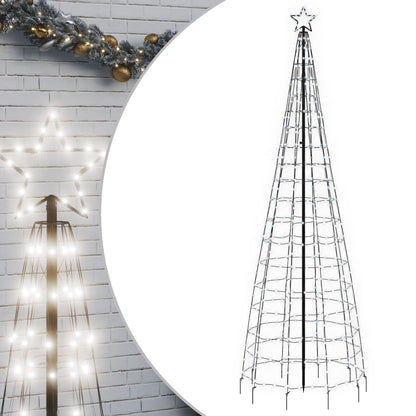 LED-kerstboom met spikes 570 LEDs koud wit 300 cm