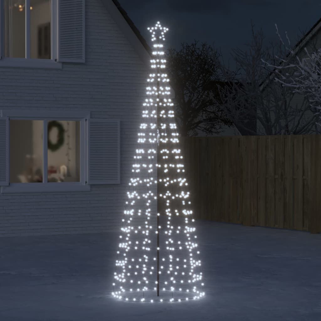 LED-kerstboom met spikes 570 LEDs koud wit 300 cm