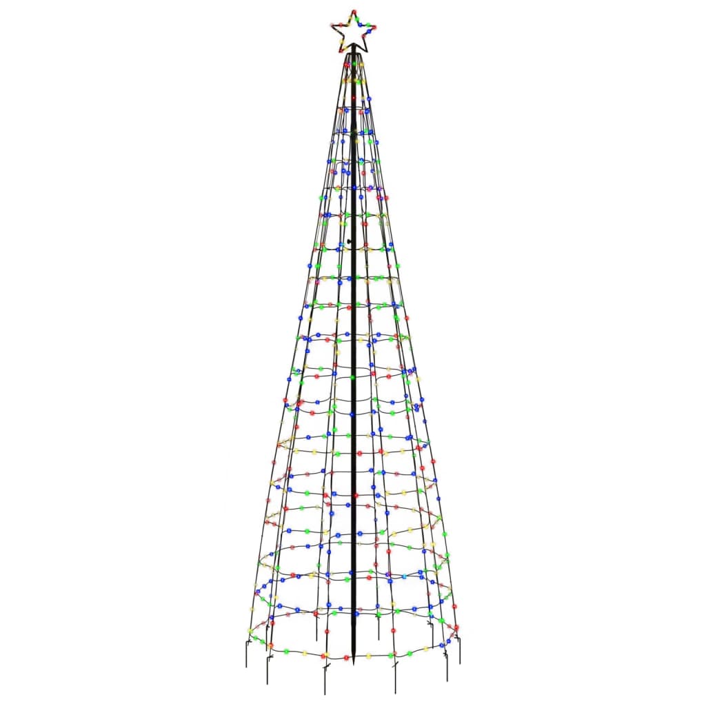 LED-kerstboom met spikes 570 LEDs kleurrijk 300 cm
