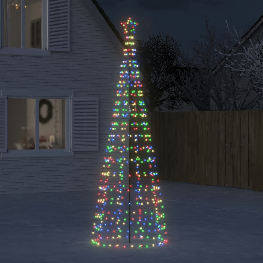 LED-kerstboom met spikes 570 LEDs kleurrijk 300 cm