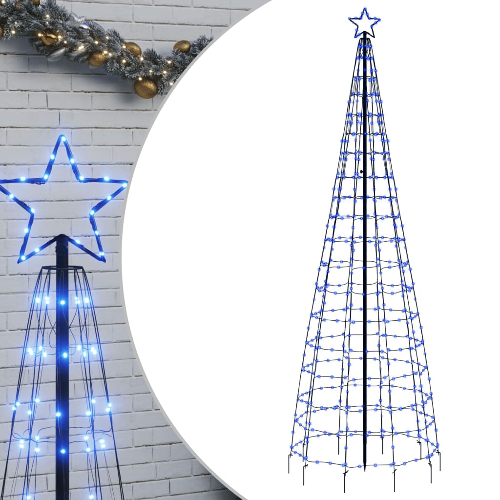 LED-kerstboom met spikes 570 LEDs 300 cm blauw