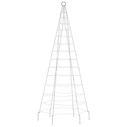 Light cone on flagpole 200 cold white LEDs 180 cm