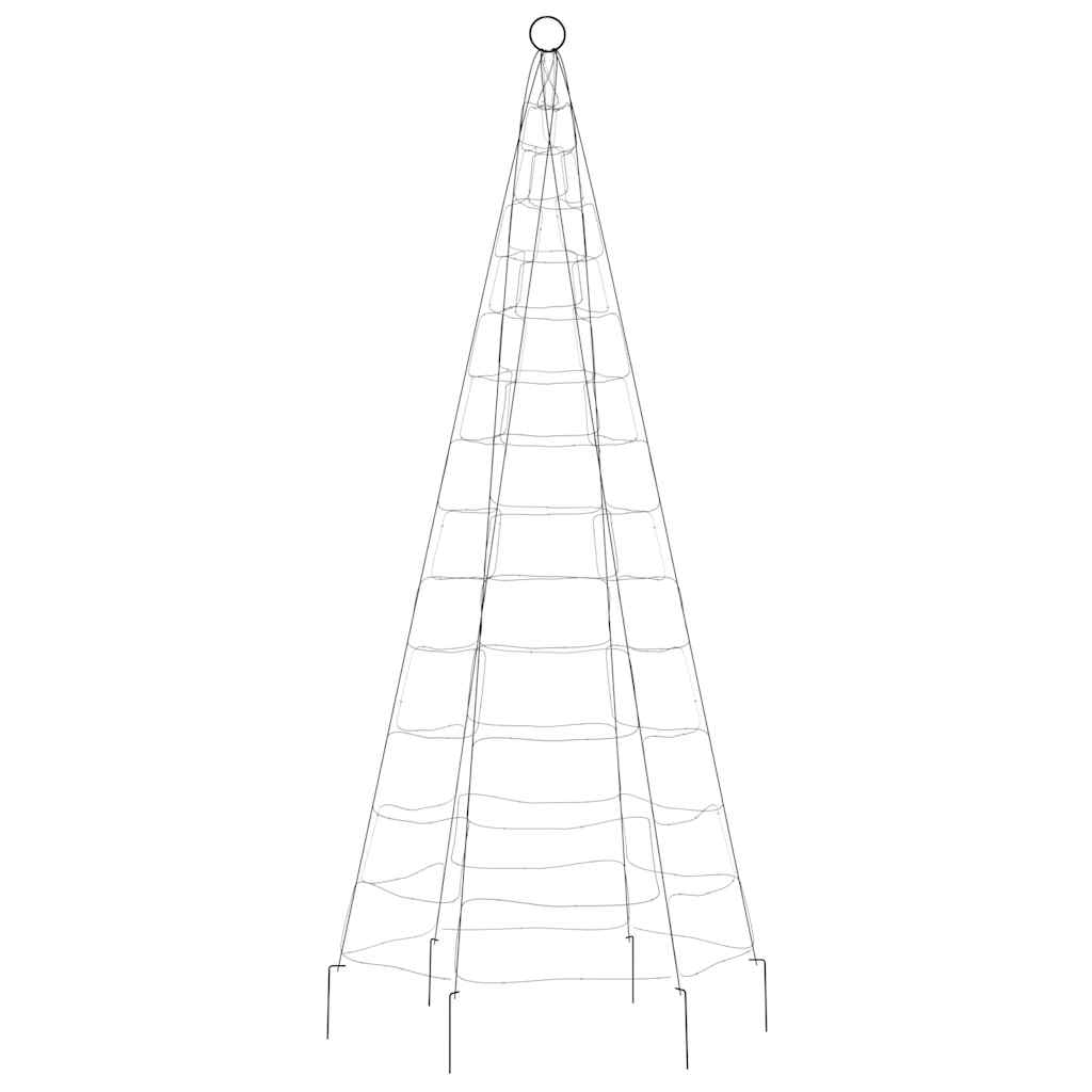 Light cone on flagpole 200 cold white LEDs 180 cm