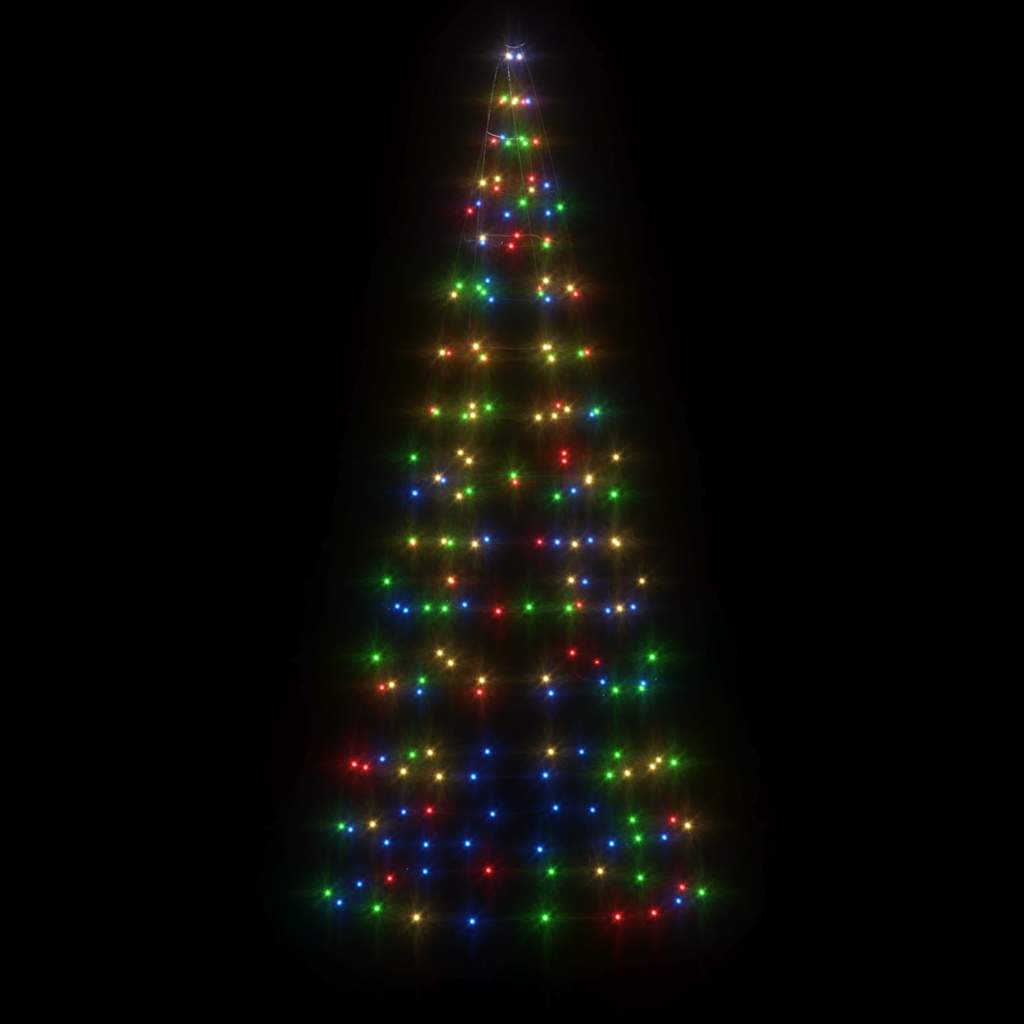 LED-kerstboom op vlaggenmast 200 LEDs kleurrijk 180 cm