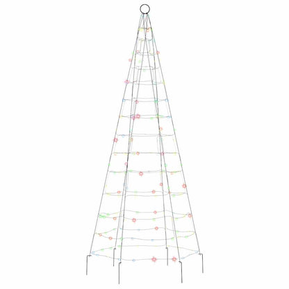 LED-kerstboom op vlaggenmast 200 LEDs kleurrijk 180 cm