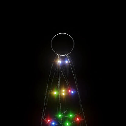 LED-kerstboom op vlaggenmast 200 LEDs kleurrijk 180 cm