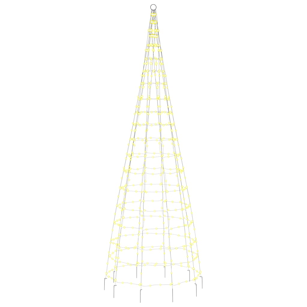Lichtkegel am Fahnenmast 550 warmweiße LEDs 300 cm