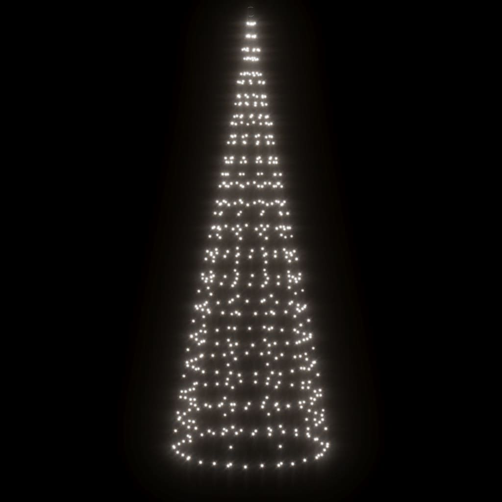 LED-kerstboom aan vlaggenmast 550 LEDs koud wit 300 cm