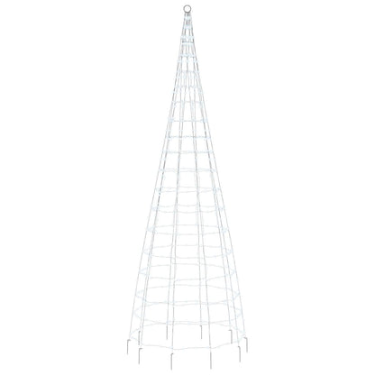 LED-kerstboom aan vlaggenmast 550 LEDs koud wit 300 cm