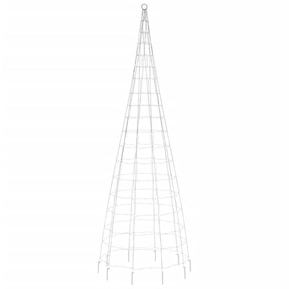 LED-kerstboom aan vlaggenmast 550 LEDs koud wit 300 cm