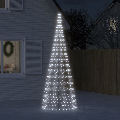LED-kerstboom aan vlaggenmast 550 LEDs koud wit 300 cm