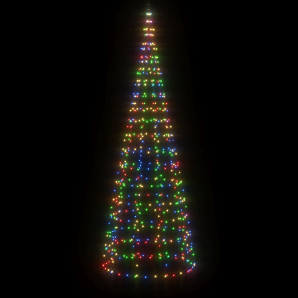 LED-kerstboom aan vlaggenmast 550 LEDs kleurrijk 300 cm