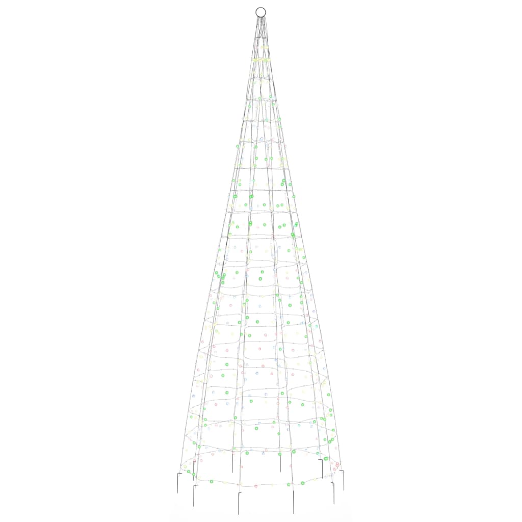 LED-kerstboom aan vlaggenmast 550 LEDs kleurrijk 300 cm