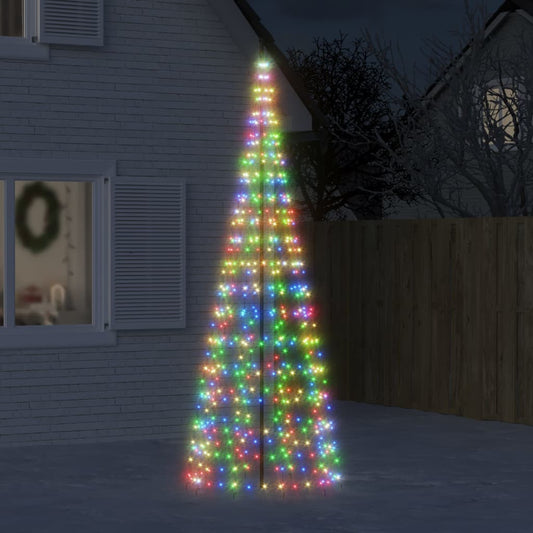 LED-kerstboom aan vlaggenmast 550 LEDs kleurrijk 300 cm
