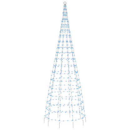 LED-kerstboom aan vlaggenmast 550 LED's 300 cm blauw