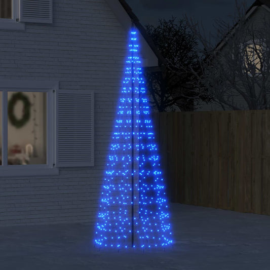 LED-kerstboom aan vlaggenmast 550 LED's 300 cm blauw